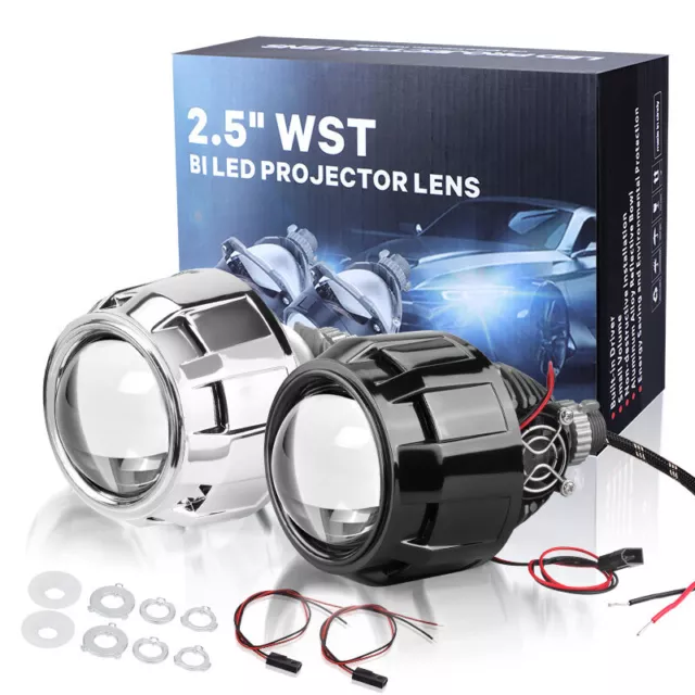 2.5inch Bi LED Projector Lens Car Headlight Hi-Lo Beam Retrofit H4 H7 9005 9006