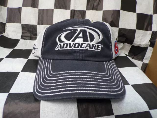 Trevor Bayne Damier Drapeau Noir #6 Advocare Sponsor Camionneur Réglable Chapeau