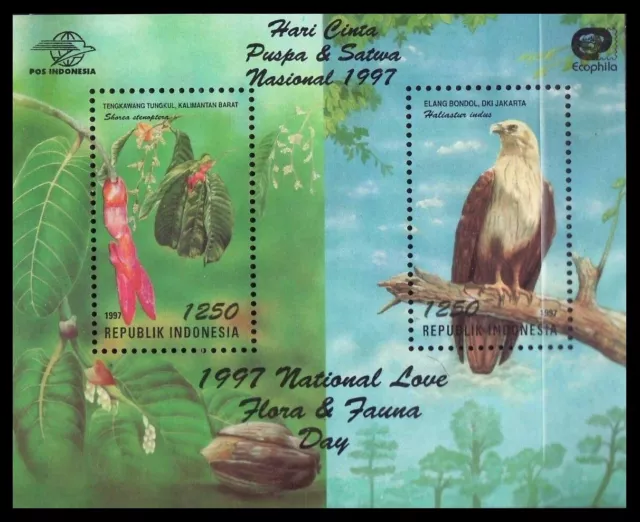 115. Indonesien 1997 Briefmarke M/S National Love Flora & Fauna Tag, Vögel,