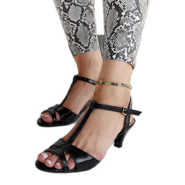 Sandales à Talon Haut Noir Maria Cristina Pour Raspini Firenze - Taille 36, Occasion