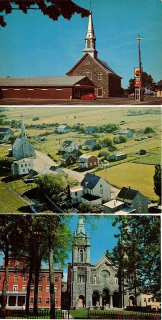 Lot de 10 Églises du Québec, Pub. Unic, Montreal, 9 non circulées (23.386)