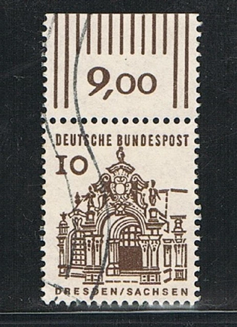 Deutsche Bauwerke klein 10(Pf) 454 Oberrand gestempelt