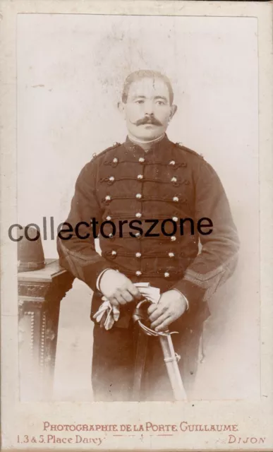 19th Century  French Army Soldier CDV Photo De La Porte Studio Dijon