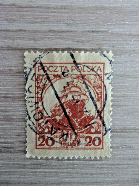 Briefmarken Polen, gestempelt 1925/27, Segelschiffe, 1 Wert