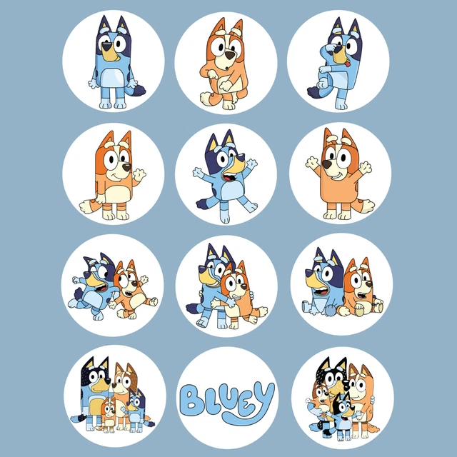 PRECUT BLUEY CUPCAKE topper/ bluey cupcake edible image/ bluey bingo