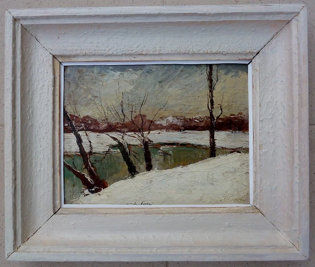 Tableau Ancien - Huile Sur Panneau Bois - Paysage Classique