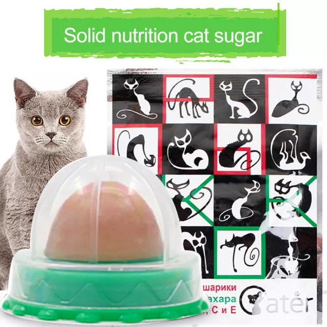 1-10PCS Healthy Cat Snacks Catnip Sugar Candy Licking Nutrition Toy Ball Energy 3