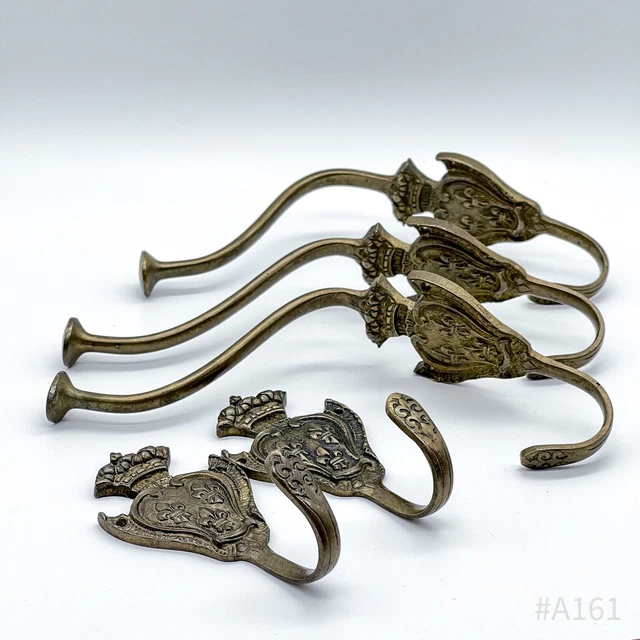 Art Nouveau Brass Coat Hooks Coat Hook Hat Hook 5 Piece Made IN Germany 10