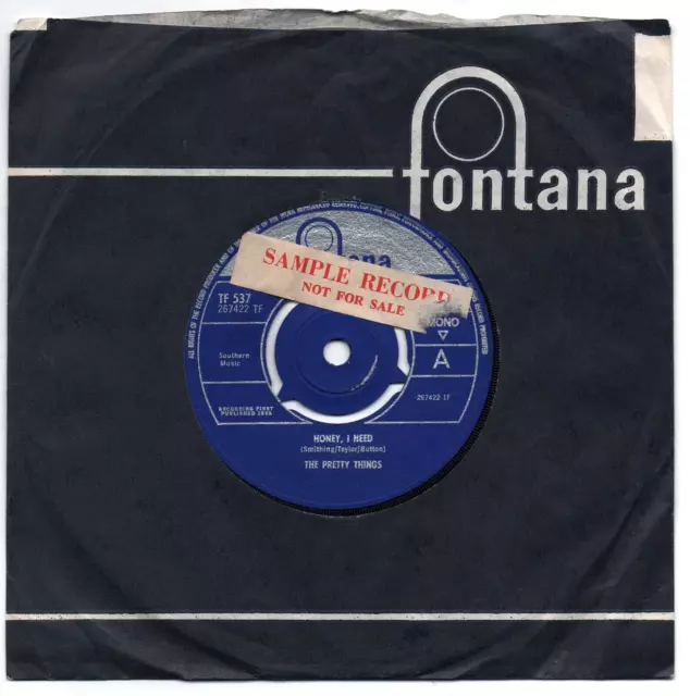 THE PRETTY THINGS - HONEY I NEED 7" 45 VINYL Rare UK Sample Demo Promo Single