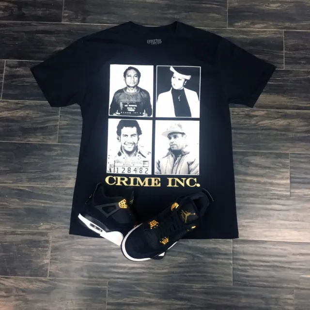 Tee to Match Gold Jordans & Foams Crime INC Tee El Chapo + Pablo Escobar 8