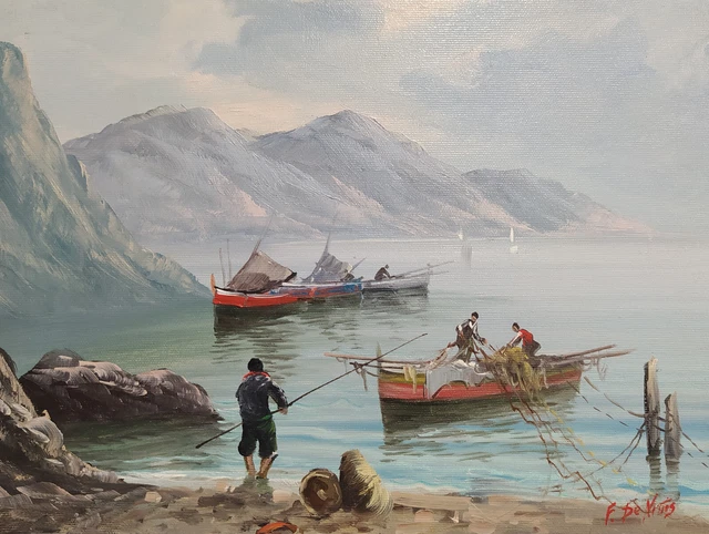 Paesaggio, dipinto, olio su tela,marina, pittura ad olio