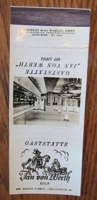 Cavalier Matchbook Matchcover: Gaststatte (Koln) (Germany) -E13