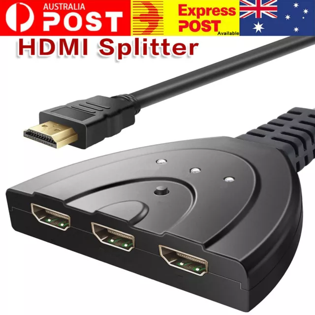 HDMI 3 Port Switch Switcher Splitter Selector HUB Box Cable HDTV 1080P/4K AUTO