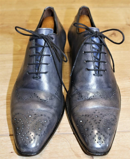 CHAUSSURES RICHELIEU FINSBURY modèle Goldwing cuir bleu/gris