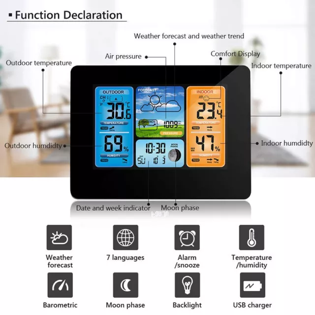 Weather Station with MSF Radio Control Clock ( UK Version ) indoor / outdoor UK 3