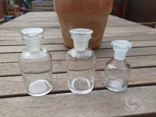 3 Alte Apothekerflaschen Vintage Deko Retro Medizin