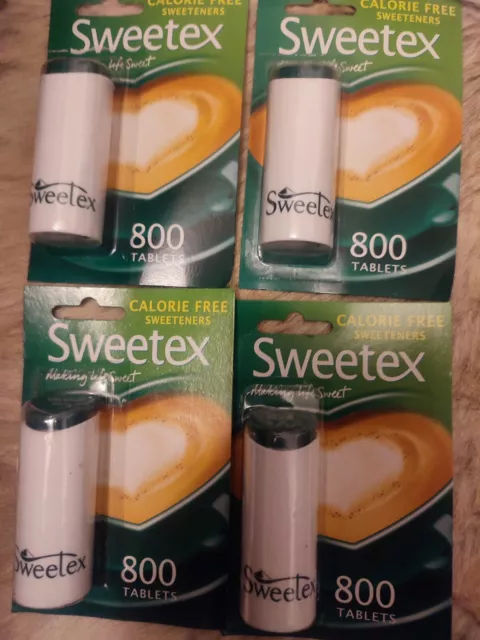 4 x Sweetex Sweeteners Calorie Free | Sugar Substitute - 800 Tablets x 4 Packs