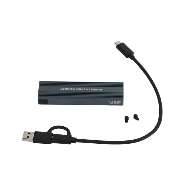 M.2 NVME SSD To USB 3.1 Hard Drive Enclosure Dual Protocol M2 NVMe Box AUS 3