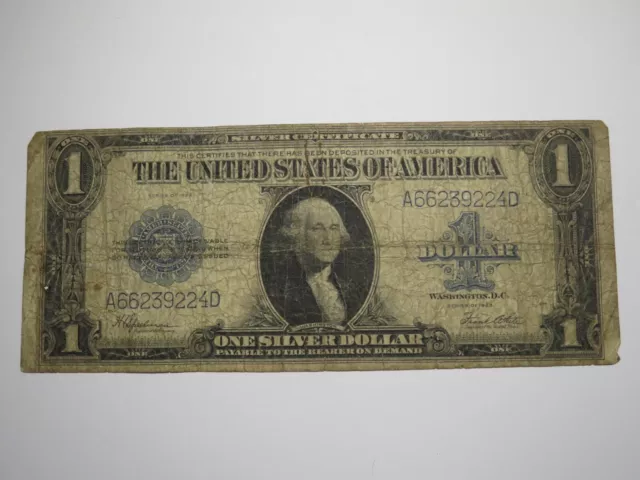 $1 1923 Silver Certificate Large Bank Note Bill Blue Seal One Dollar Good
