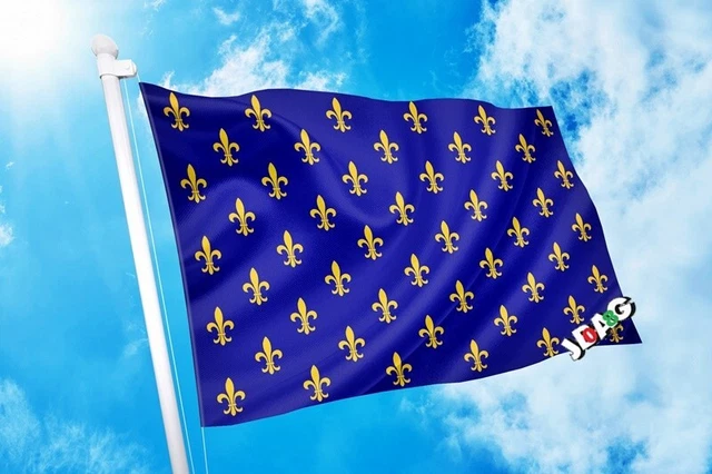DRAPEAU ROYAUME DE FRANCE FLEURS DE LYS LIS BLEU 90 x 150 cm Flag