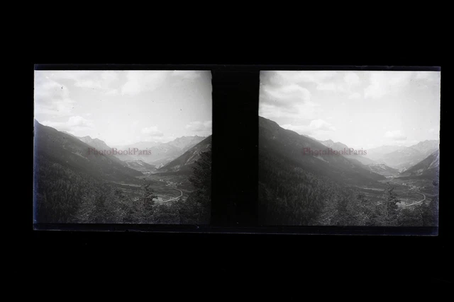 France 1931 Montagne Photo Stereo L10n7 Plaque verre Vintage NEGATIF