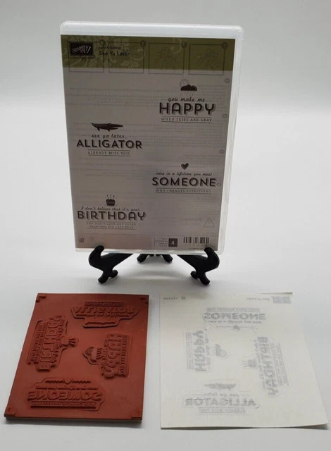 Stampin Up See Ya Later Cling Rubber Stamp Set of 4 Retired