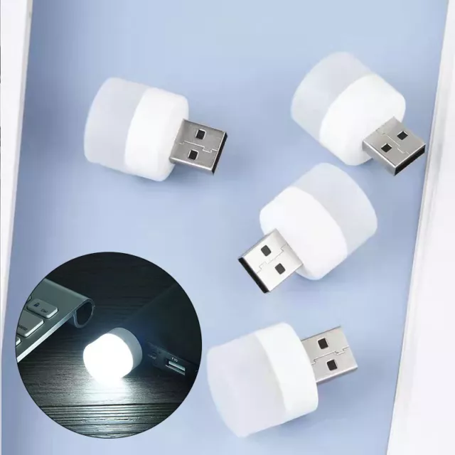 20pcs USB Noche Luz LED Portátil Mini 1W Lámpara Móvil Carg <