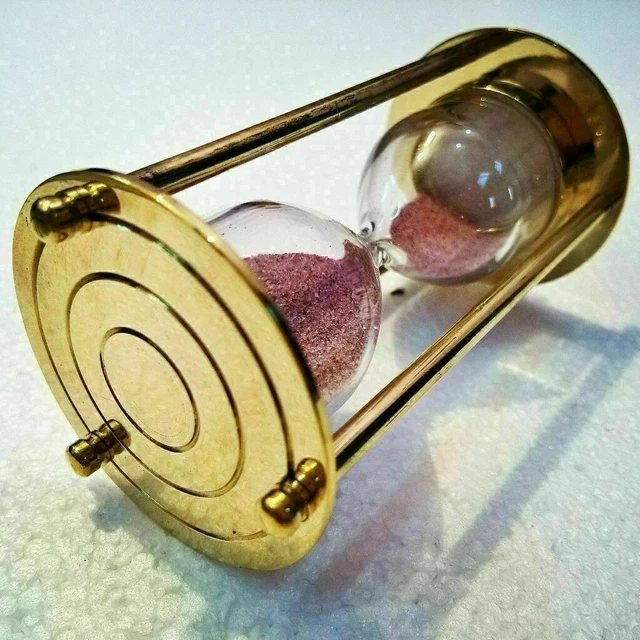 Nautical Brass Hourglass Pink Sand Timer Beautiful Showpiece Christmas Decor