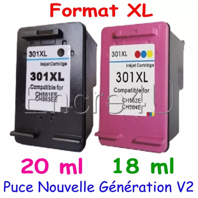 Cartouches d'encre compatibles avec imprimante HP Envy 4500 ( HP 301 XL )