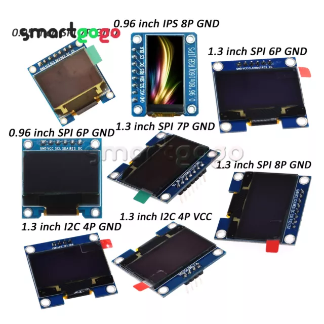 0.95inch/0.96inch/1.3inch I2C IIC SPI Serial OLED LED Display Module Arduino new