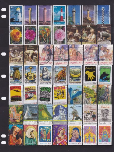 Collection Lot Australian Decimal Stamps X100 All Different Used Off Paper