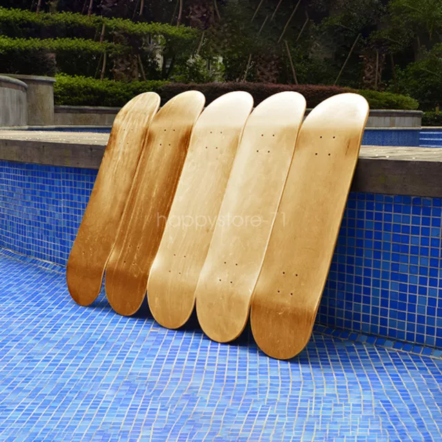 5PCS 8'' Blank Double Concave Skateboards Natural Maple Skate Board Deck