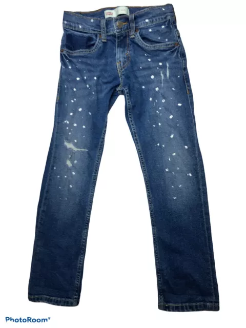 Levi's 511 Slim Youth Size 8 Reg Stretch Distressed Medium Wash Adjustable Waist