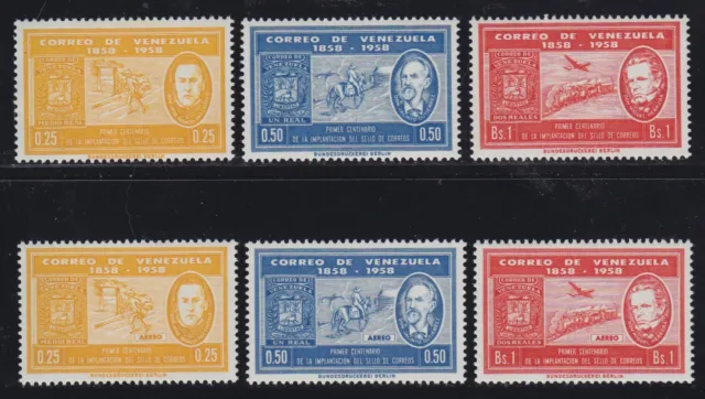 1959 Never H. Issue 100 Years Of Stamps In Venezuela Sct 704-2C706-8 Mi.1292-97