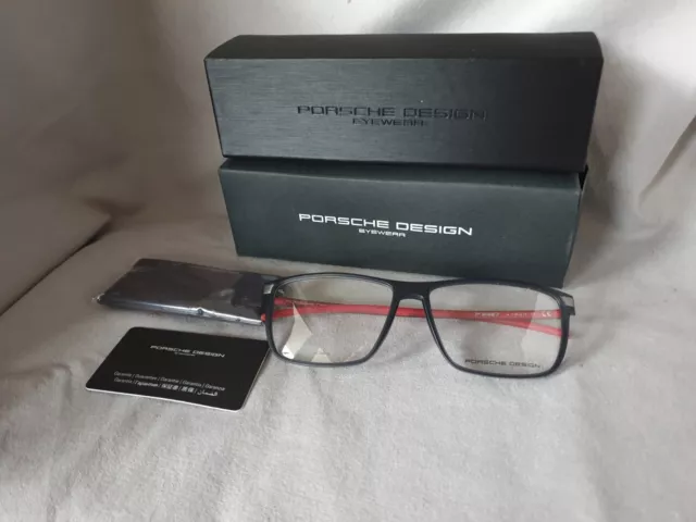 Orig. Porsche Design P8327 C Brillengestell Schwarz Rot Zustand Neu NP 320