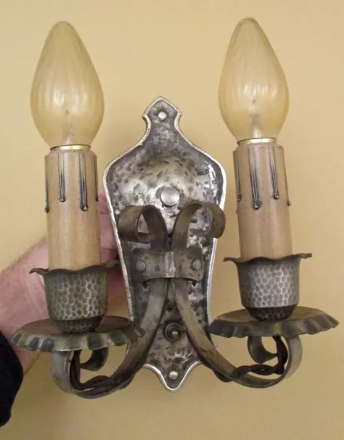 Vintage Lighting pair 1920s Spanish Revival sconces