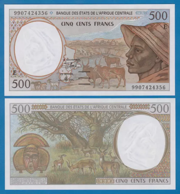 Central African States 500 Francs P 201Ef "E" for CAMEROUN 1999 UNC CAS 201 E f
