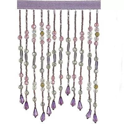 Fringe Beading with flower drop - Purple Pink 150mm Price is for 5 metres