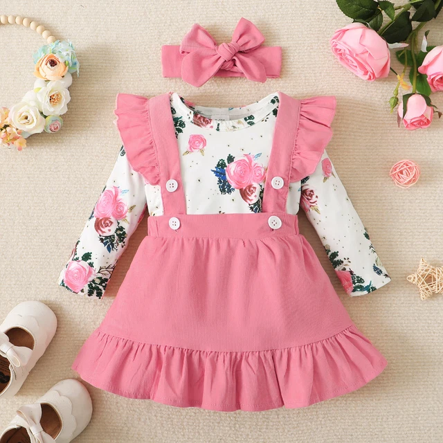 Abito con sospensione floreale neonata bambina vestiti neonato tuta