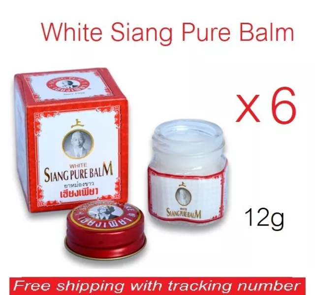 6 x 12g White Siang Pure Balm Relief Muscle Joint Pain Relieve Massage Sprains