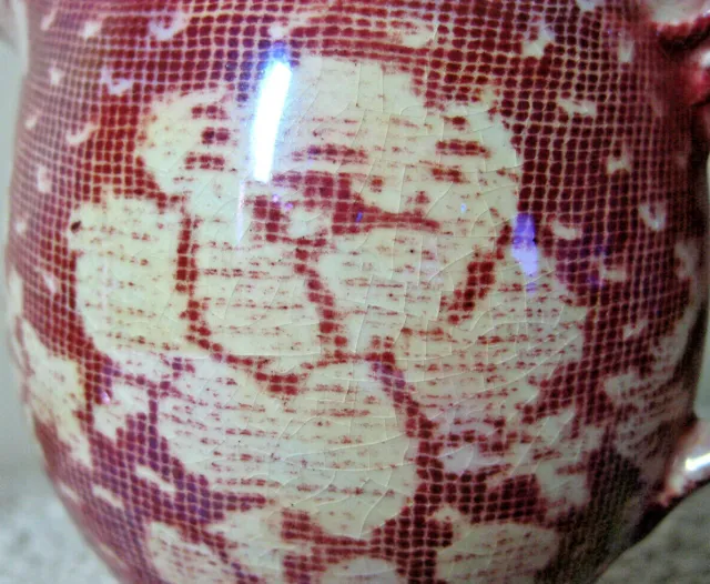Vintage ROYAL WINTON GRIMWADES Porcelain Creamer & Sugar Bowl Red Made England 3