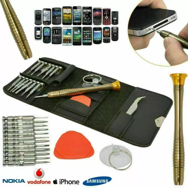 16 in 1 Mobile Phone Repair Tool Kit Screwdriver Set iPhone iPod iPad Samsung UK