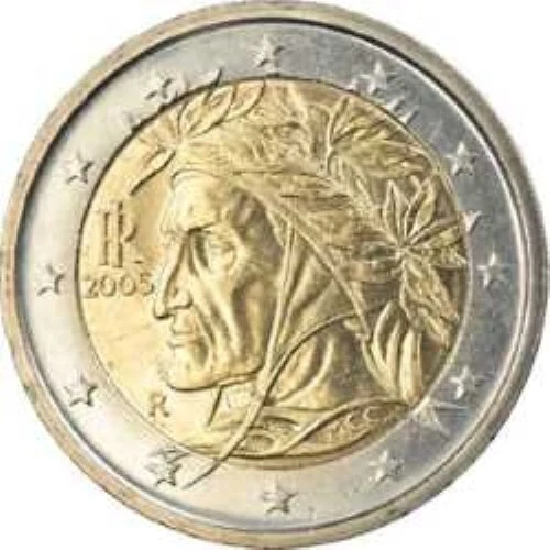 pièce de 2 euros rare 2005 dante alighieri
