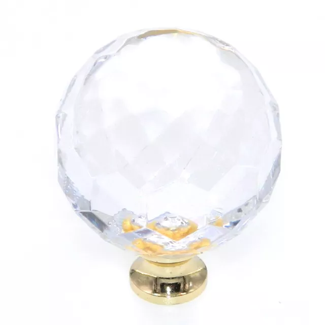 Amerock Allison Bright Brass Clear 1 3/8" Sphere Cabinet Knob 907CBB