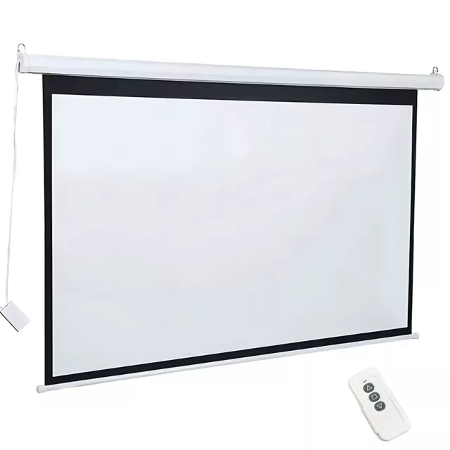 125" Inch Electric Motorised Projector Screen Home HD TV Projection 3D 2
