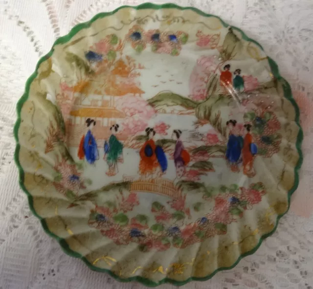 Antique Chinese Export Famille Rose 3 Hand Painted Fine Porcelain Plates