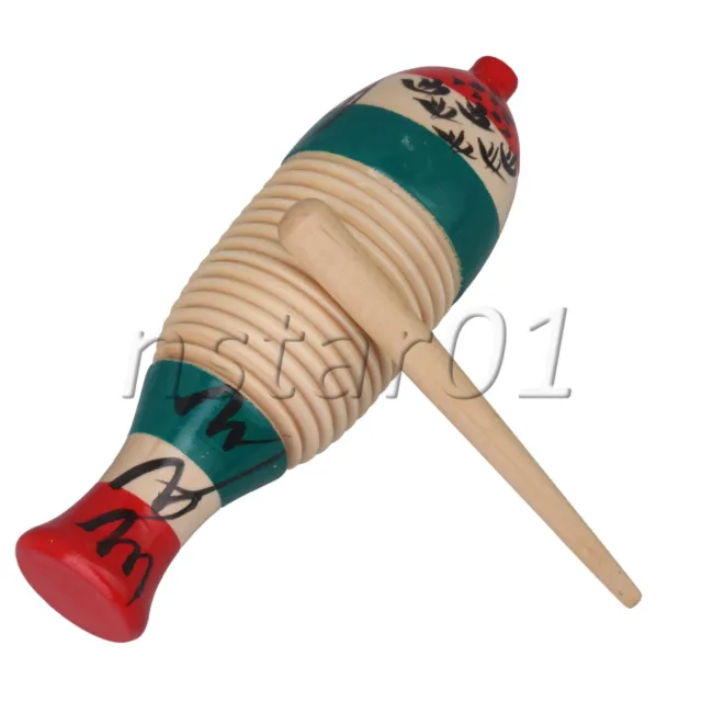 Wooden Fish-Shaped Percussion Instrument Guiro Small Size
