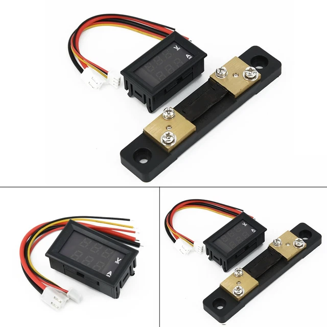 5 Voltmètres Numériques LED DC 5-120V - Mini Affichage 0,56", Pour Voiture, Moto, Bateau (Rouge)
