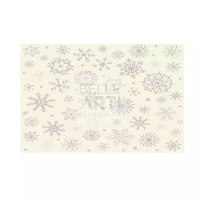 Panno Lenci 1 Mm 30X40 Cm Panna/Argento Fiocchi Di Neve