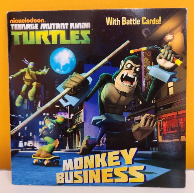 Nic Teenage Mutant Ninja Turtles Monkey Business Paperback Book +24 battle cards